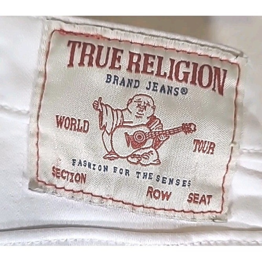 TRUE RELIGION Jennie Curvy Mid Rise Super Skinny‎ Jeans 27 White